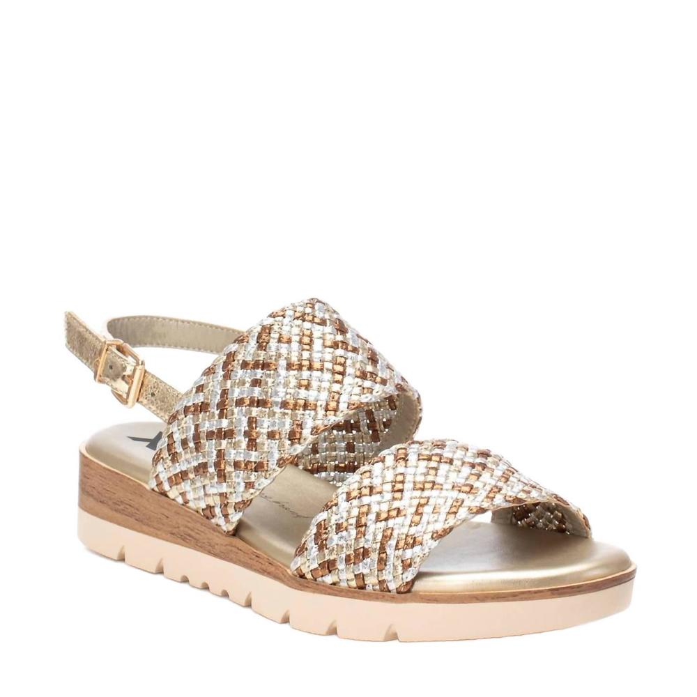 NEW XTI women's woven sandals in gold
